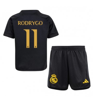 Real Madrid Rodrygo Goes #11 Kolmas Pelipaita Lasten 2023-24 Lyhyet Hihat (+ Lyhyet housut)